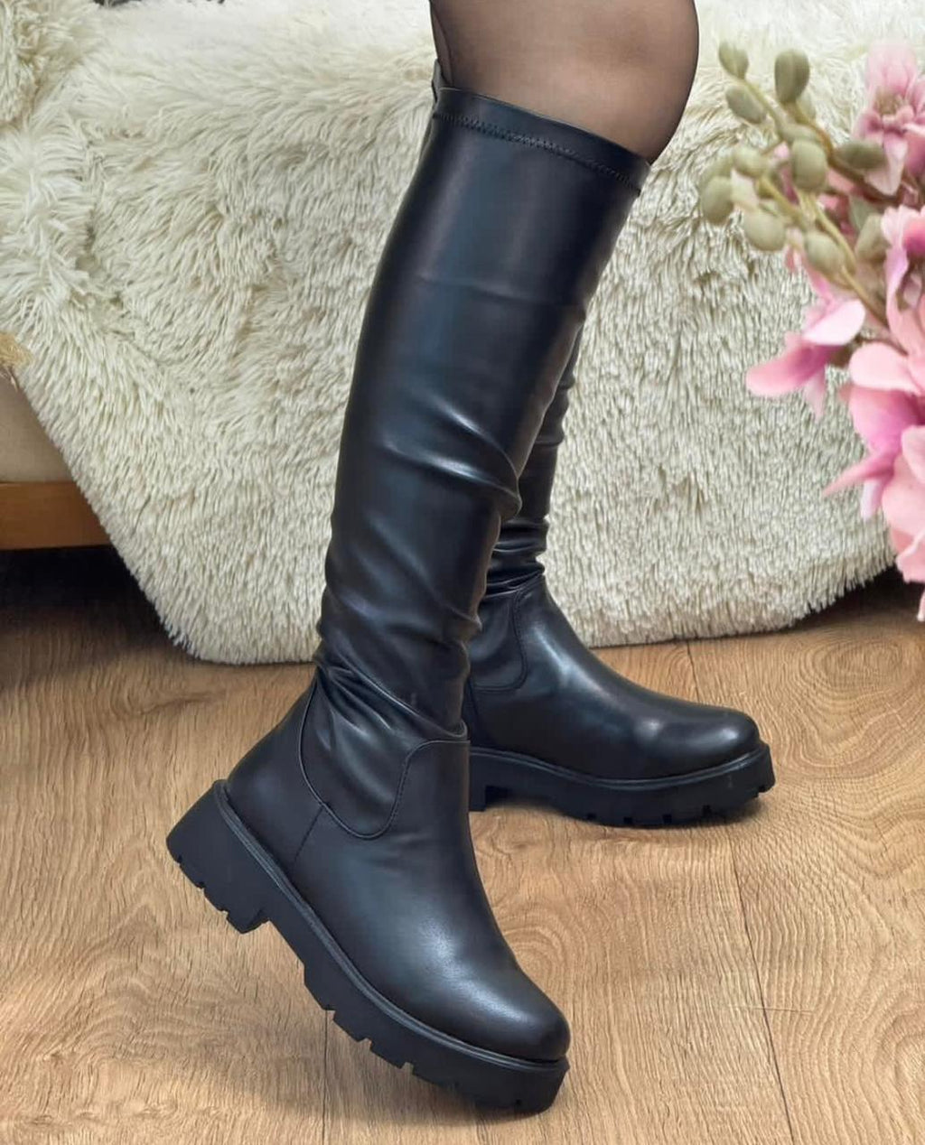 Bottes similicuir noir