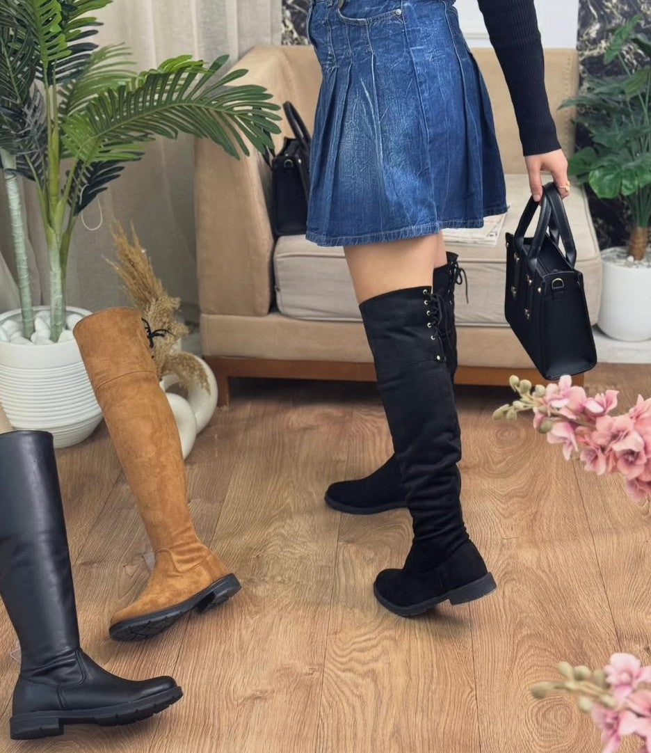 Cuissardes en daim noir