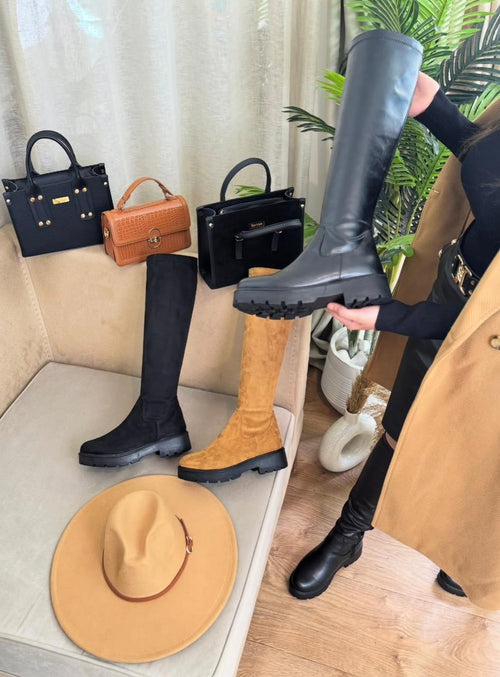 Bottes similicuir noir